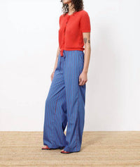 FRNCH Edeline Trouser Pant in blue red - women's pants - alternate view