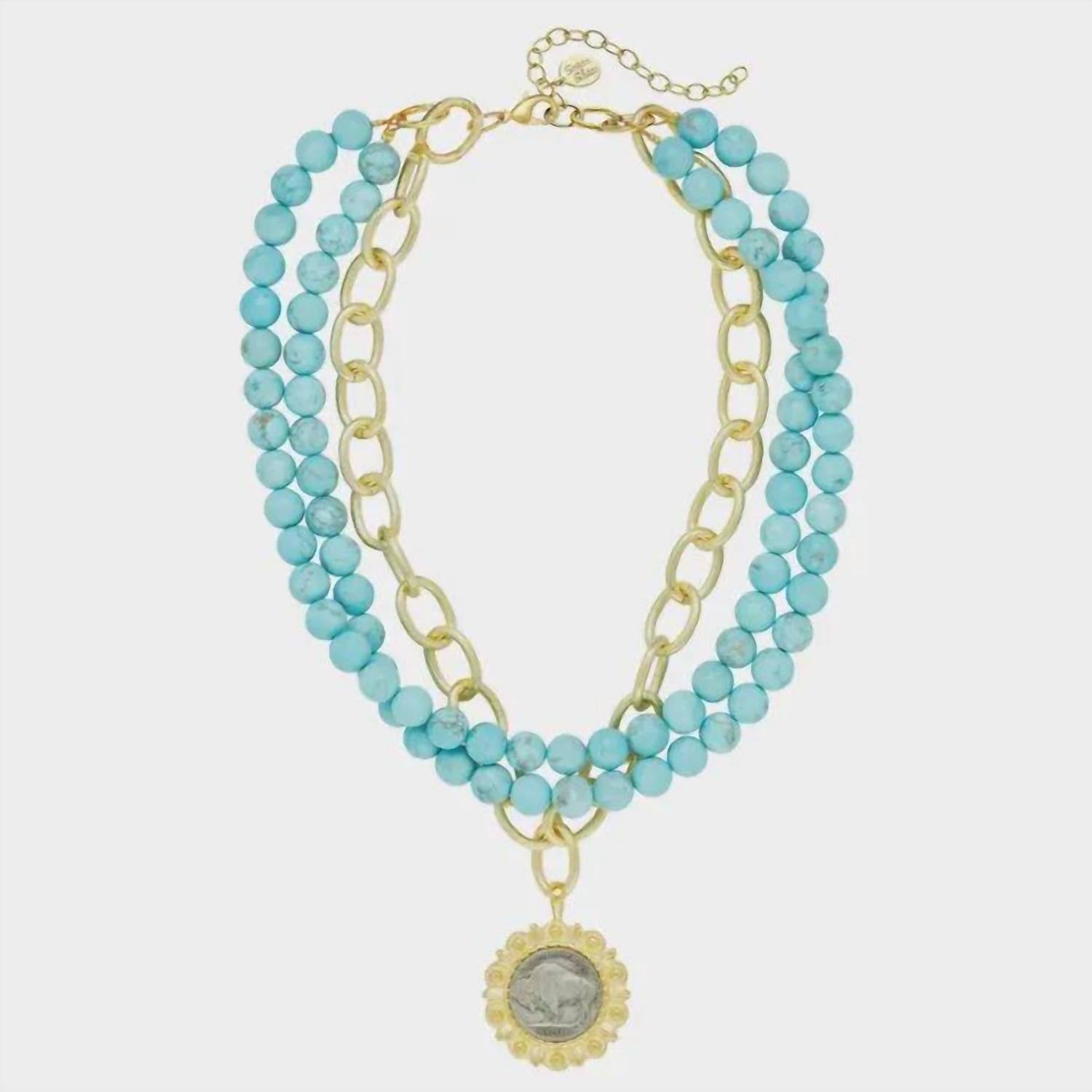 Susan Shaw - Gold & Buffalo Nickel Necklace