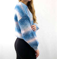 Blu Pepper - Ombre Bubble Sleeve Sweater