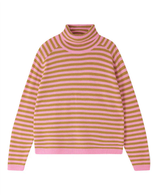 Jumper1234 - Women's Narrow Stripe Roll Collar Sweater