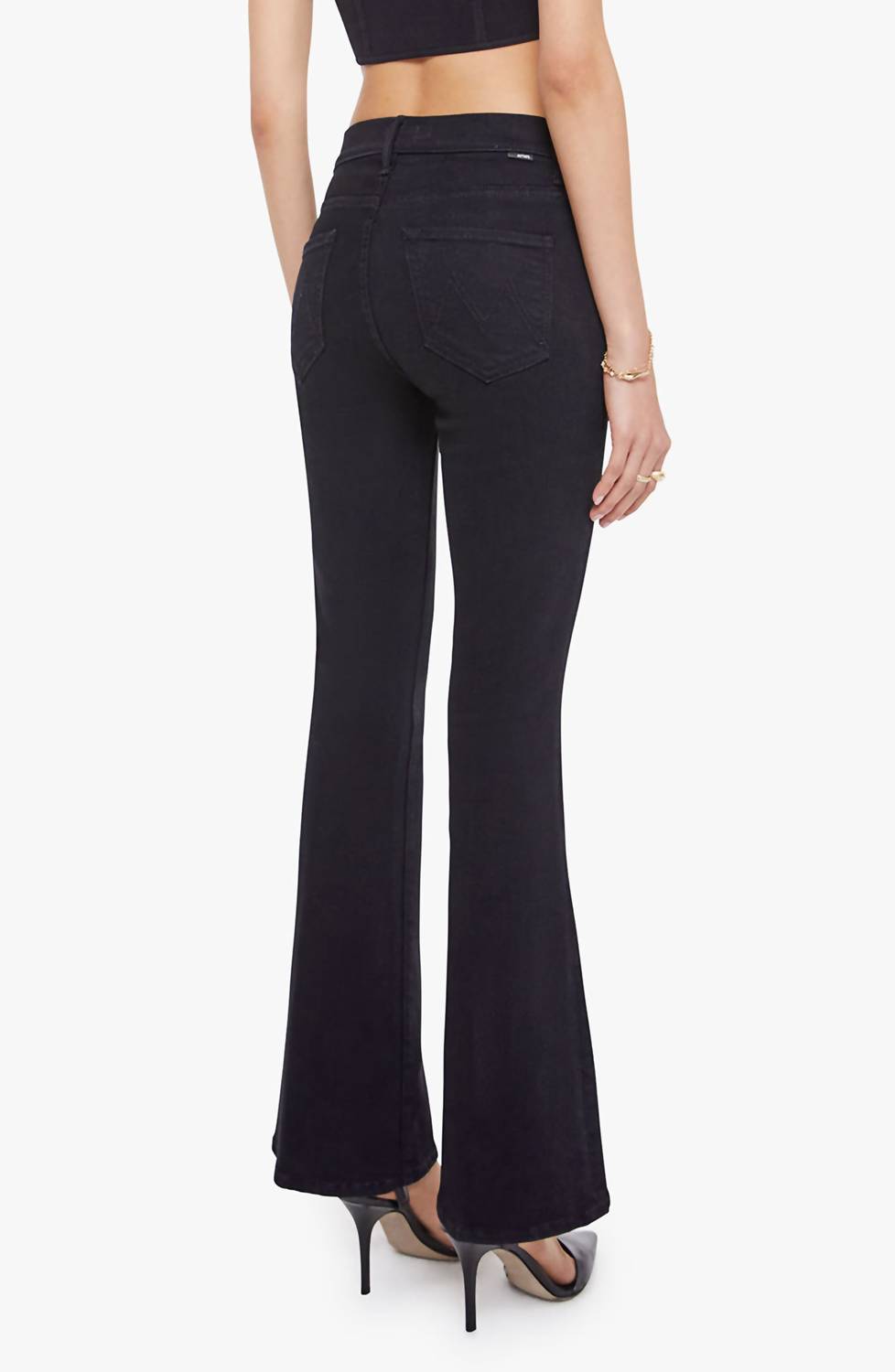 Mother Weekend Flare Jeans in nighty night - women's jeans - detail view