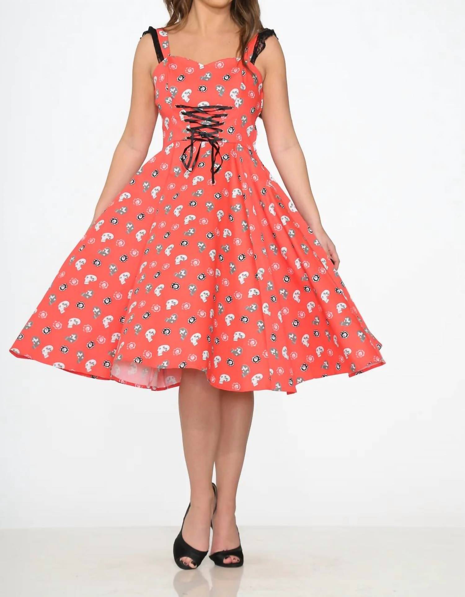 Orchid Bloom - Skulls Swing Dress