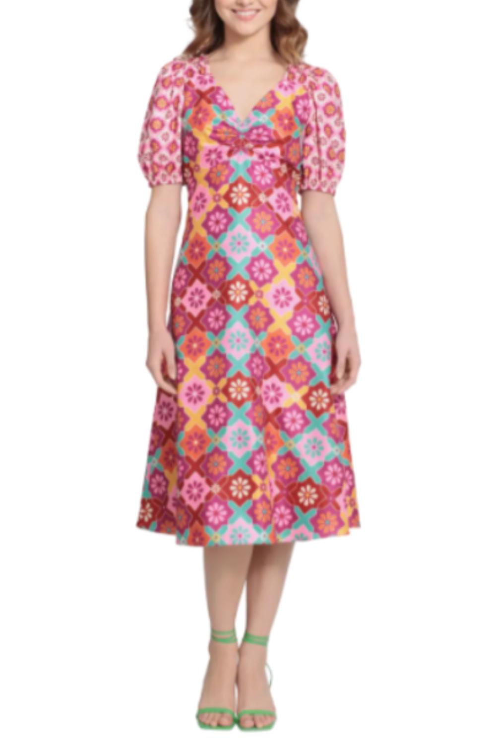 Donna Morgan - Floral Short Sleeve A-line Dress