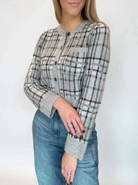 Naadam - Luxe Plaid Jacquard Cardigan