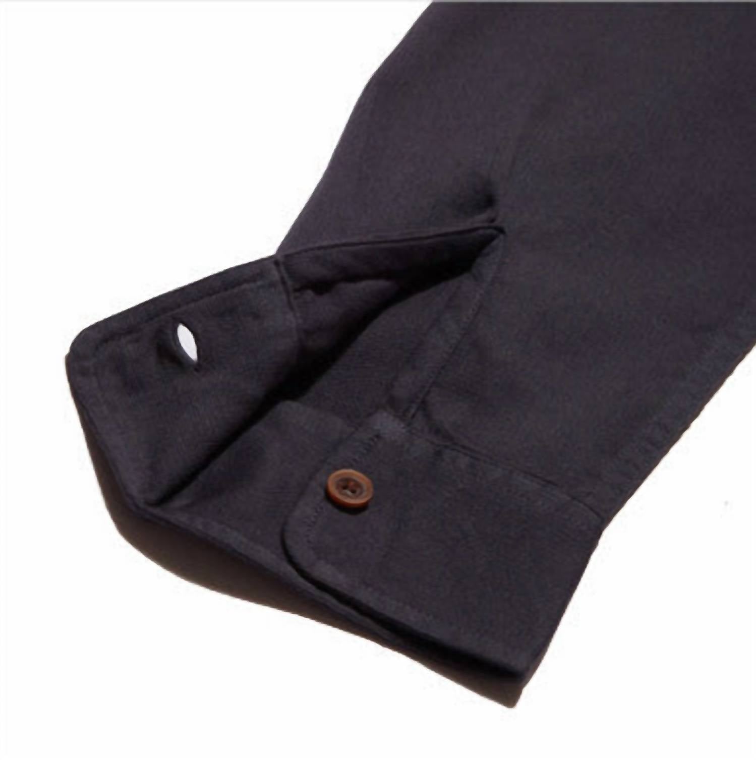 Grayers Men's Bedford Textured Shirt in india ink - men's long sleeve top - alternate view