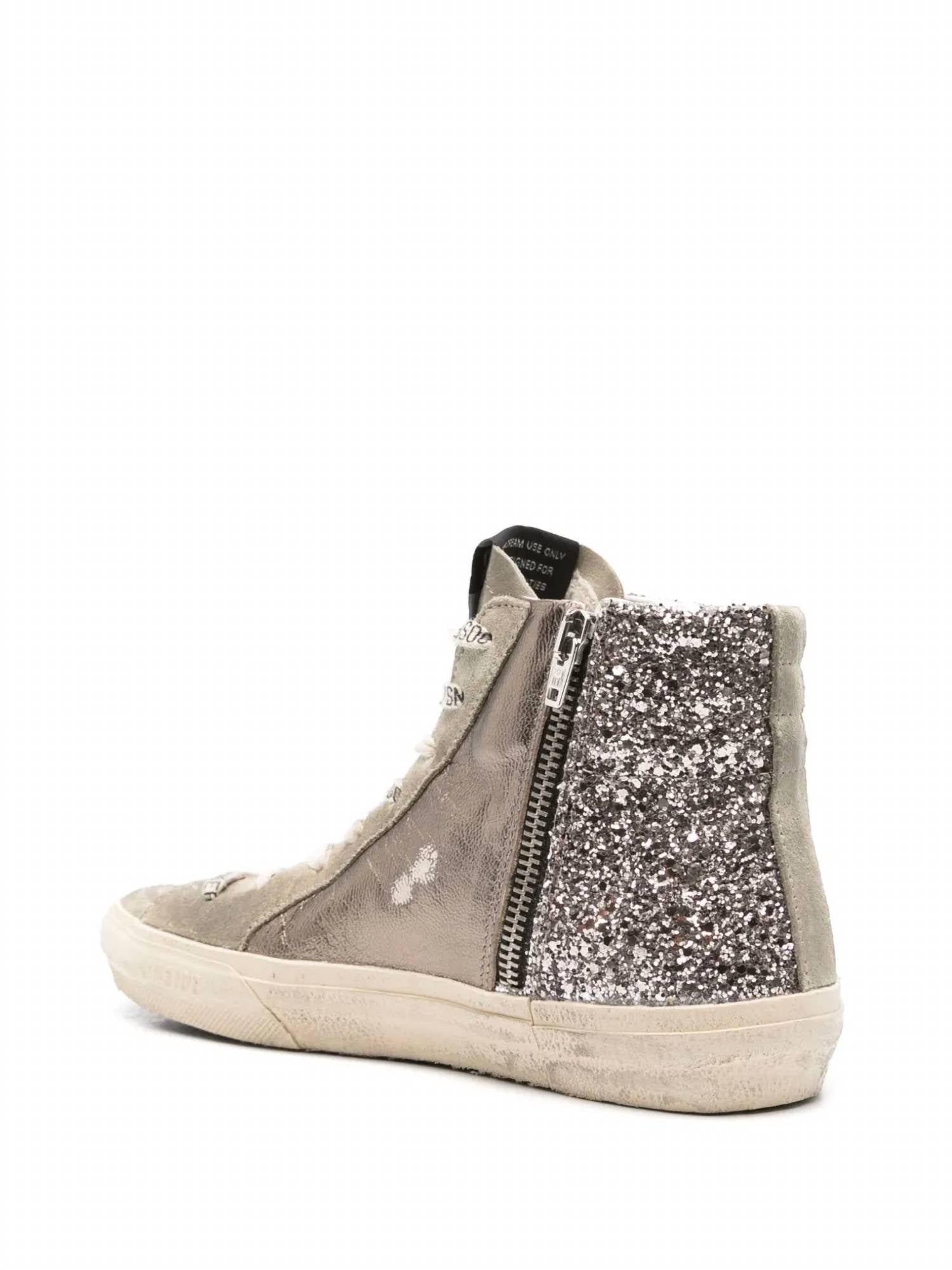 Golden Goose - Women's Slide Glitter Leather Sneakers