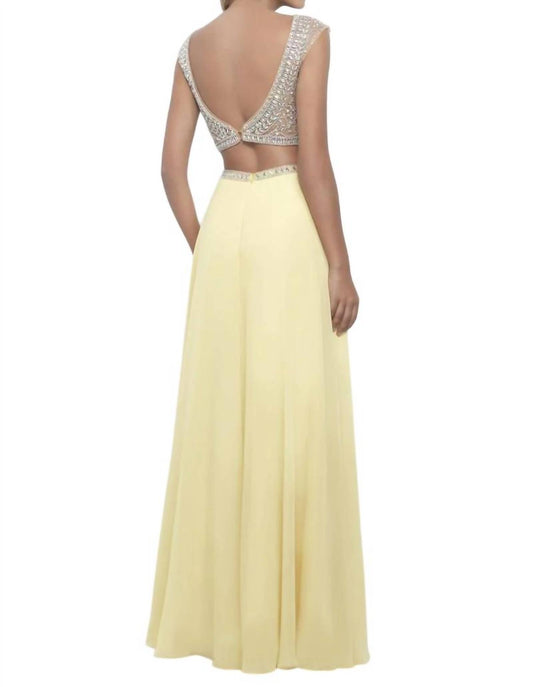 Blush Prom - Hand Beaded Chiffon Two Piece Gown