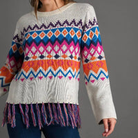 Umgee - Women's Michaela Abstract Print Sweater