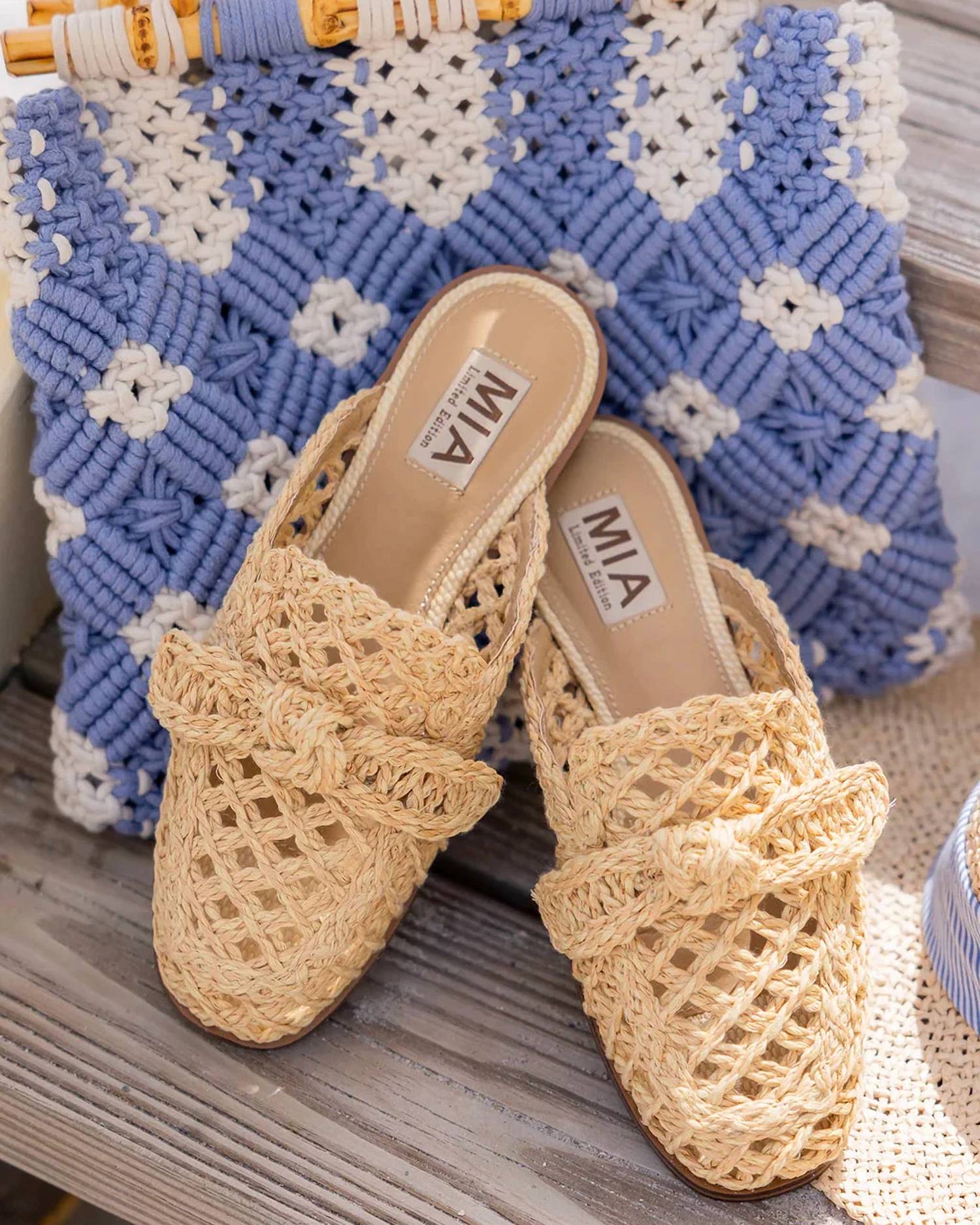 Mia - Women's Layce Raffia Mule