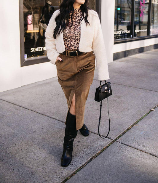 Astr - Corduroy Midi Skirt