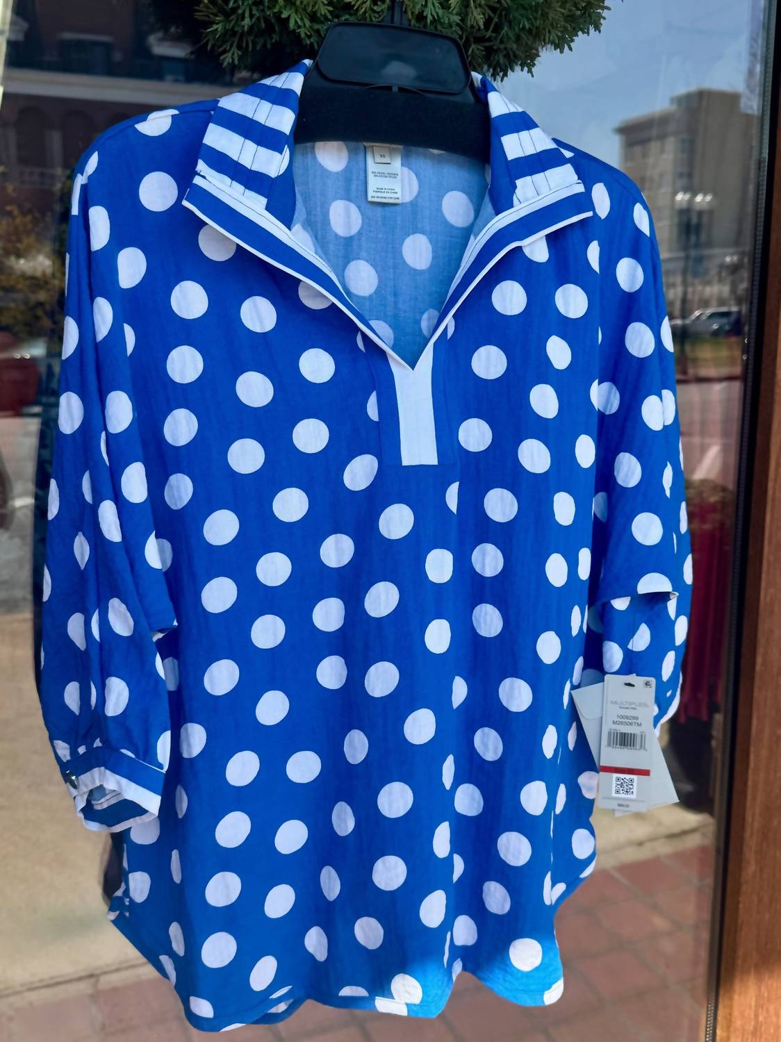 Multiples - Polka Dot Dolman Sleeve Top