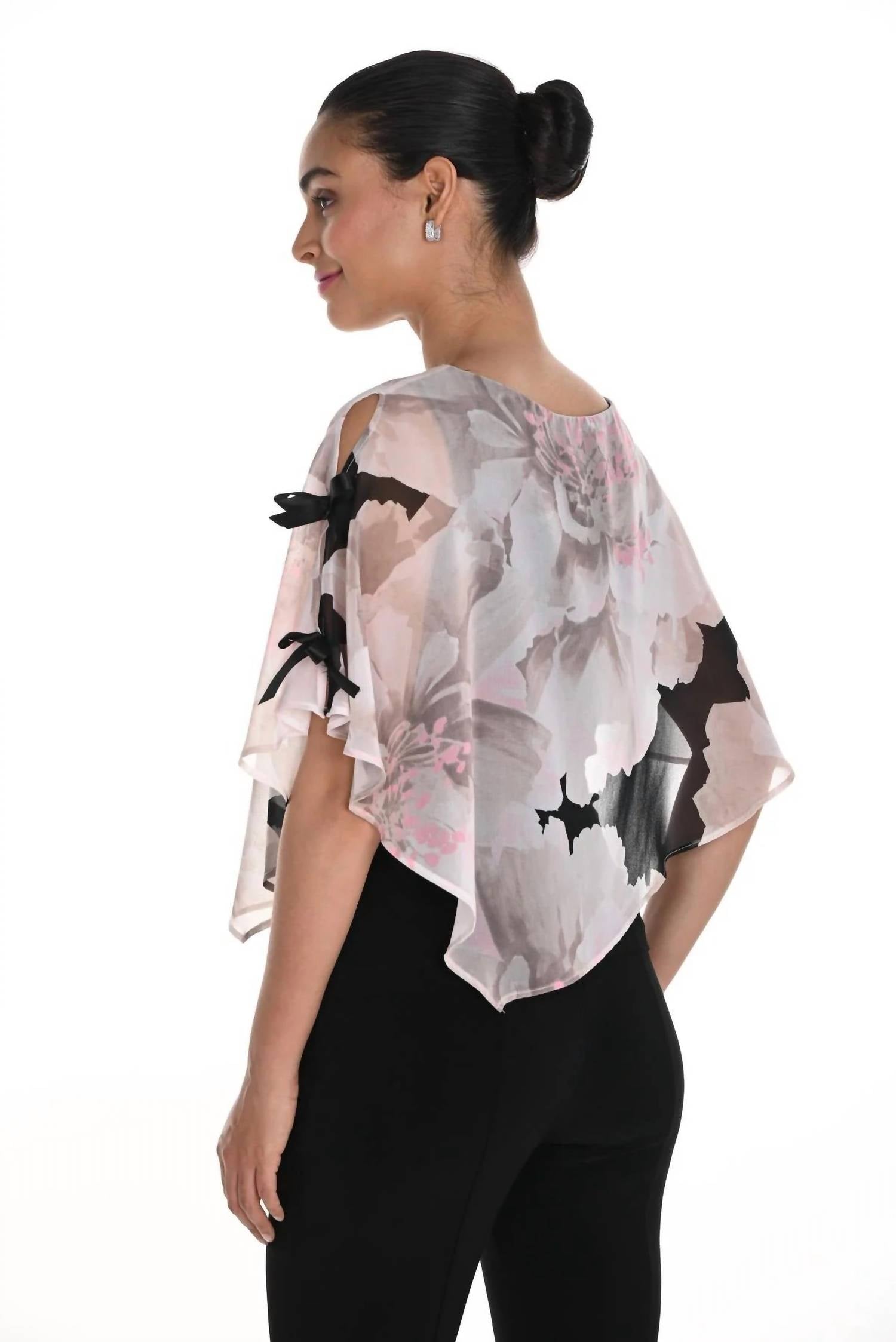 Frank Lyman - Floral Chiffon Overlay Top