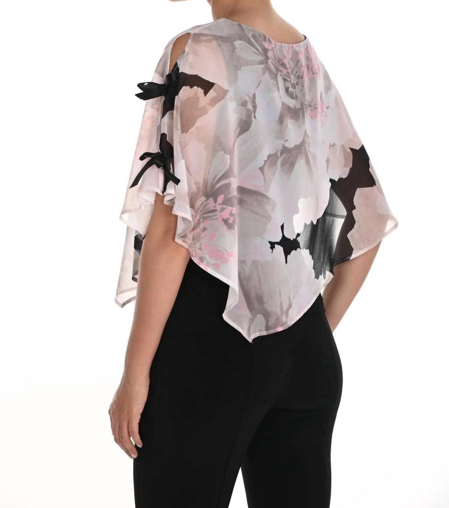 Frank Lyman - Floral Chiffon Overlay Top