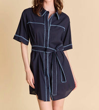 English Factory - Stitch Detailed Shirt Mini Dress