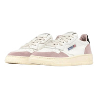 AUTRY Women's Medalist Low Sneakers in white powder pink and black - women's sneaker