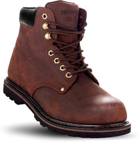 EverBoots Men's Tank Steel Toe Lace-up Work Boots in brown - men's boots