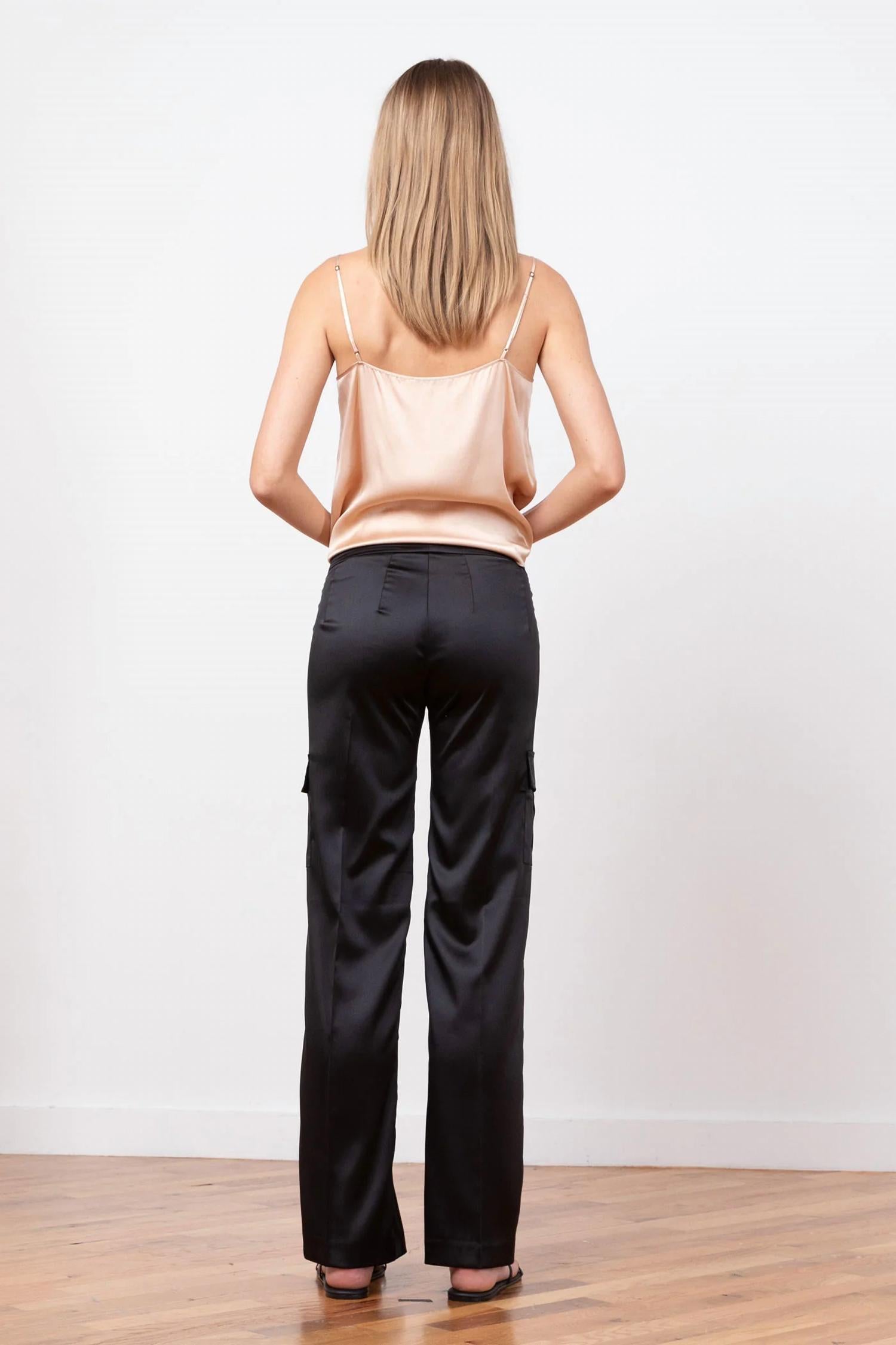 Avenue Montaigne - Eclipse Satin Wide Cargo Pants