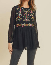 Savanna Jane - Sheer Sparkle Long Sleeve Top