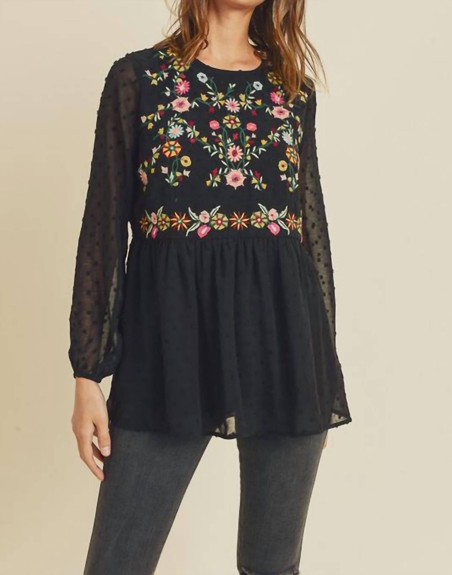 Savanna Jane - Sheer Sparkle Long Sleeve Top