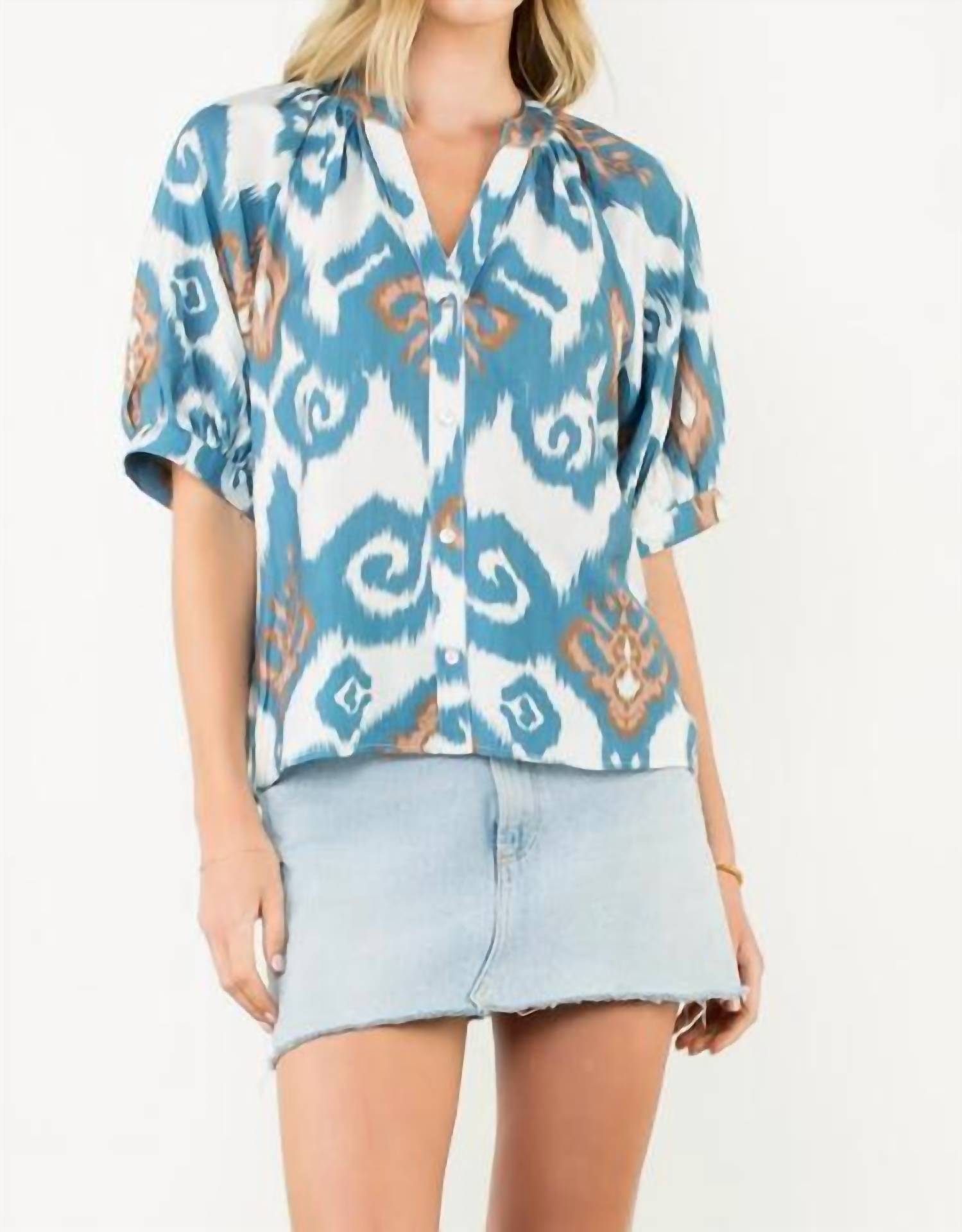 Thml - Short Sleeve Print V-neck Top