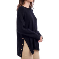 mudpie Noralee Button Sweater in black - women's sweater - view 4