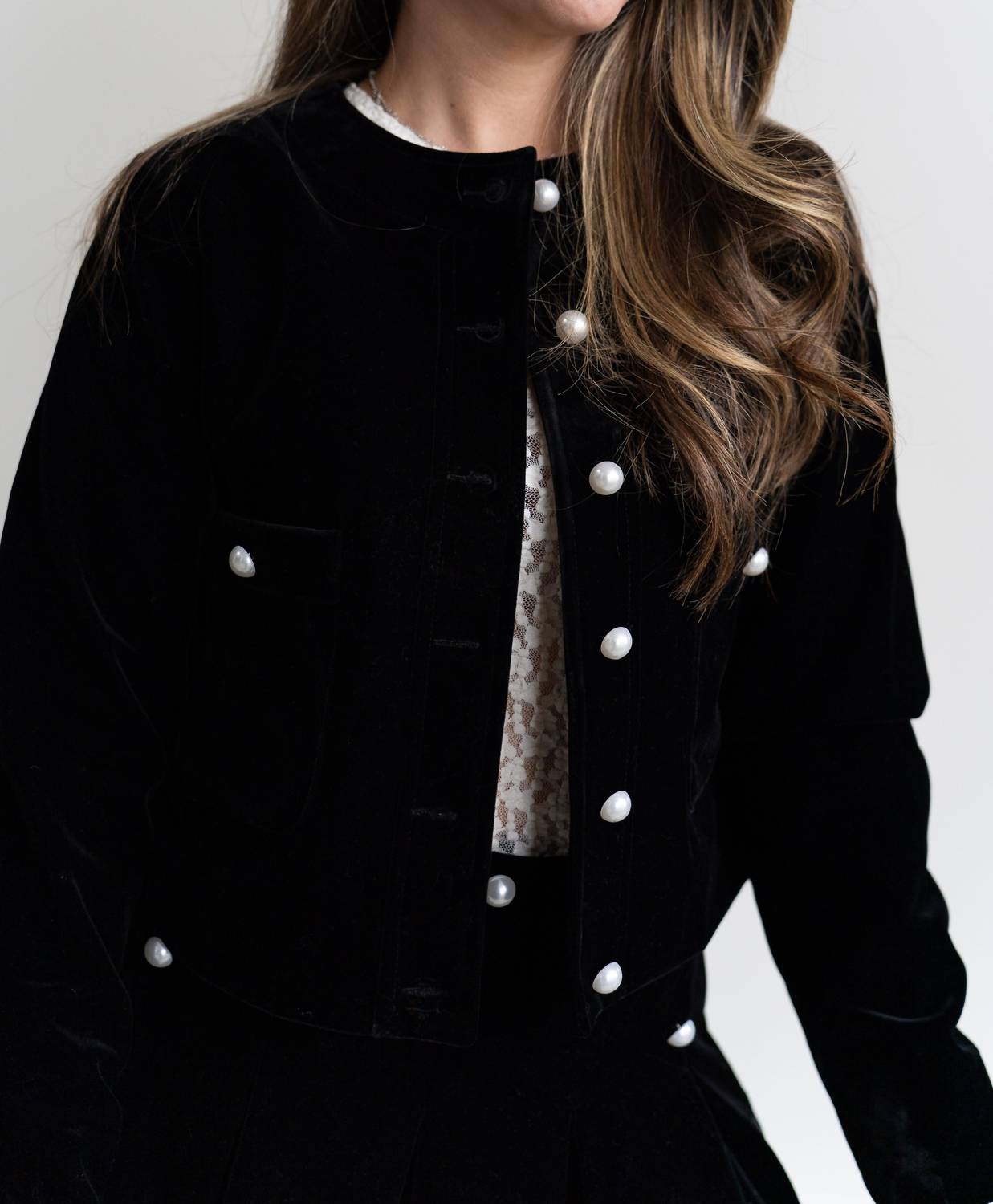 Tcec - Georgie Pearl Button Front Jacket
