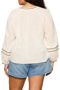 Sanctuary - Retreat Embroidered Detail Cotton Top