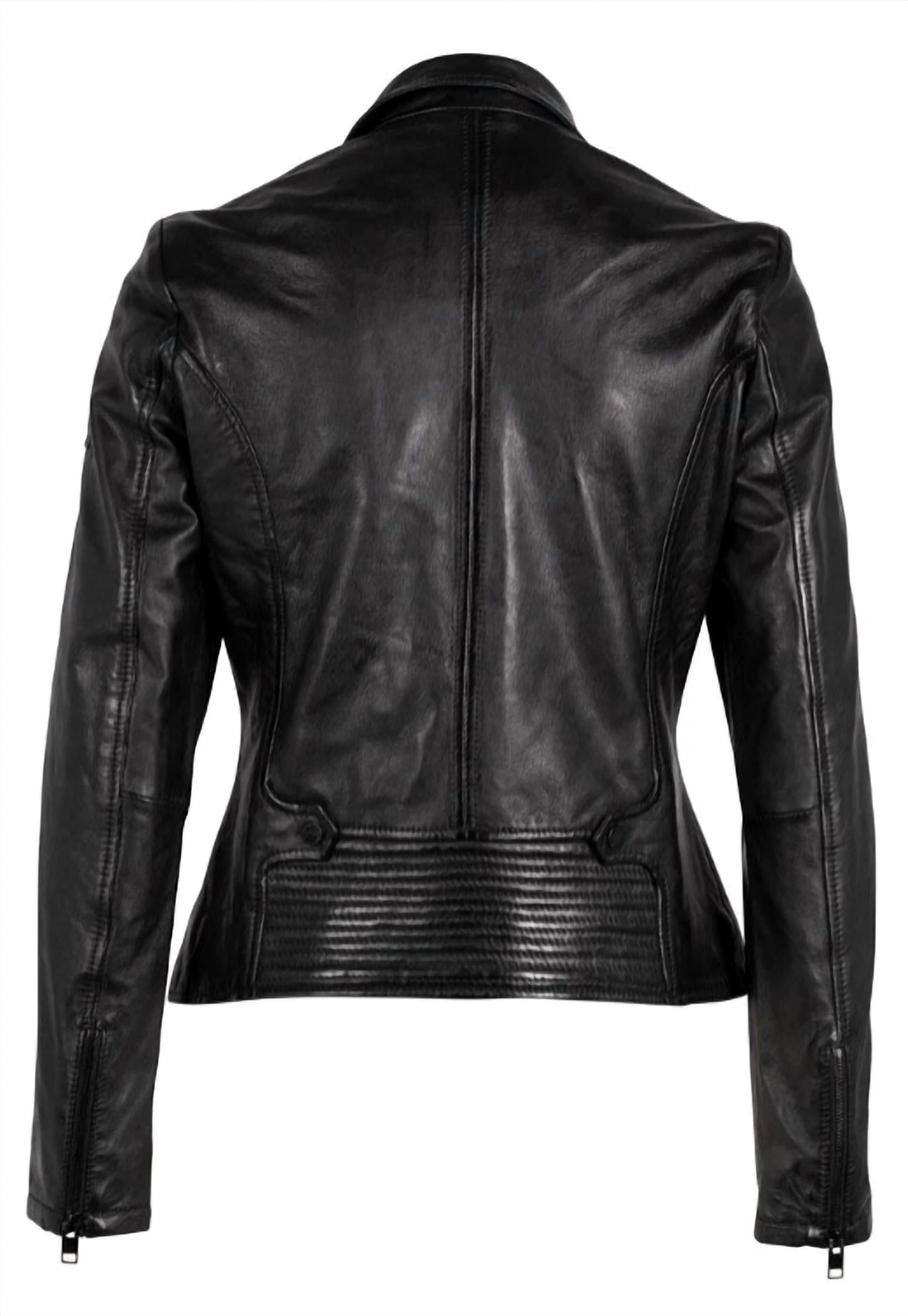MAURITIUS Else Leather Jacket in black - women's jacket - view 4