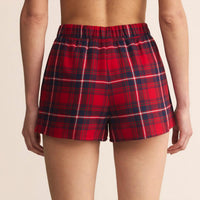 Z Supply Boyfriend Boxer Short Pajama in haute red - women's shorts - detail view