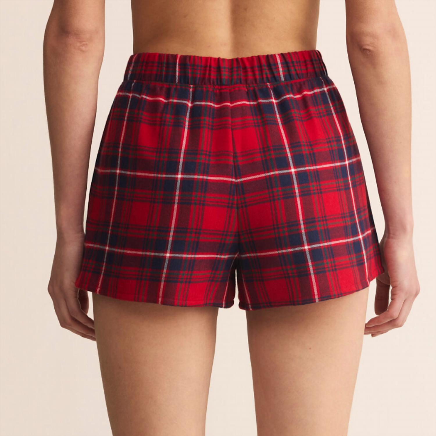 Z Supply Boyfriend Boxer Short Pajama in haute red - women's shorts - detail view