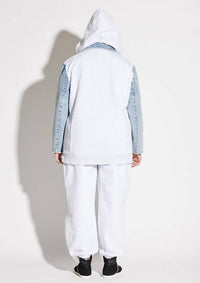 Circular Path - Hooded Denim Blazer