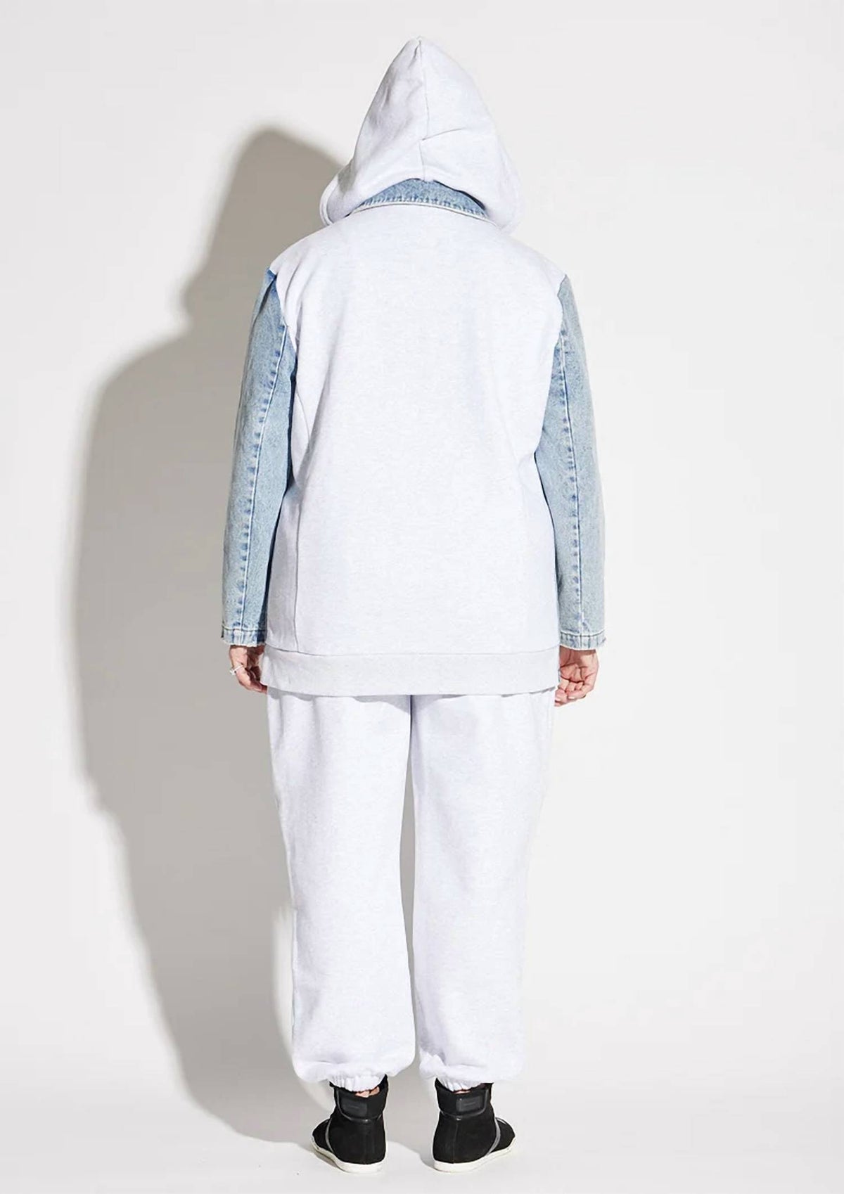 Circular Path - Hooded Denim Blazer