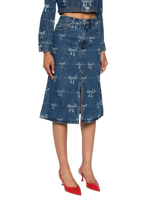 Self-Portrait - DENIM MIDI SKIRT