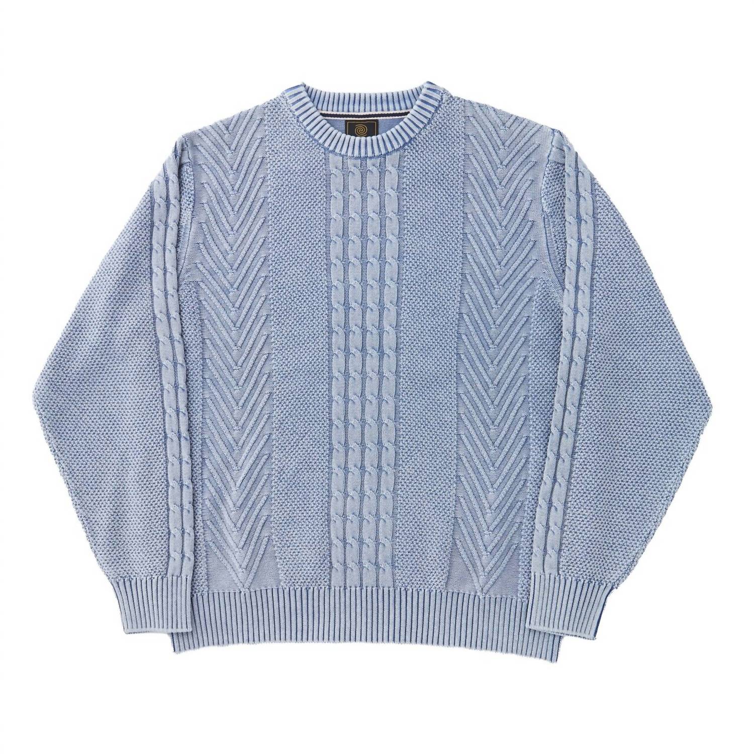 F/X Fusion - Men's Sandwashed Cable Herringbone Sweater