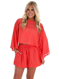 Hyfve - Peachy Keen Eyelet Two Piece Set
