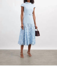 Self-Portrait - Crepe Lace Midi Dress