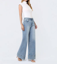 Vervet By Flying Monkey - April Wrap Seam Wide Leg Jeans