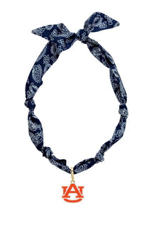 Canvas Style - Auburn Tigers Bandana Scarf Necklace With Logo Pendant