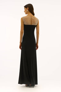 Joseph Ribkoff - Embellished Yoke Maxi Dress