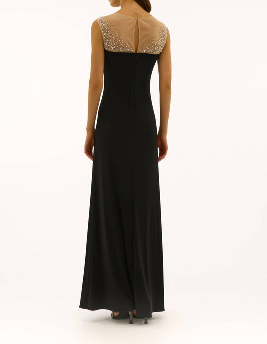 Joseph Ribkoff - Embellished Yoke Maxi Dress