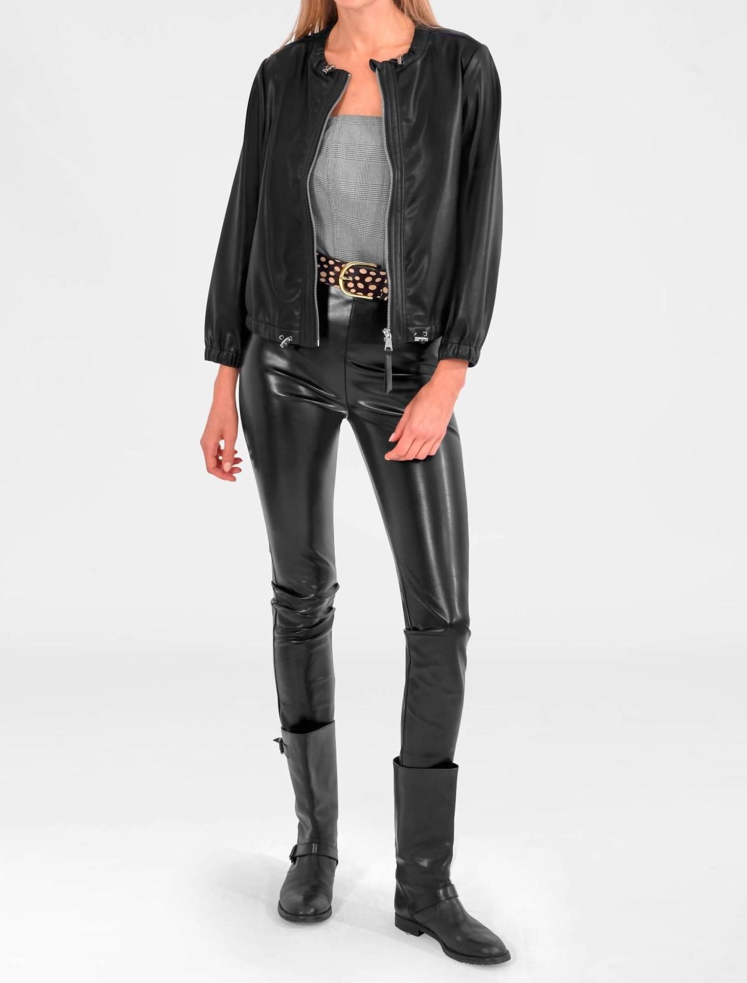 Gretchen Scott - Leatherette Bomber Jacket