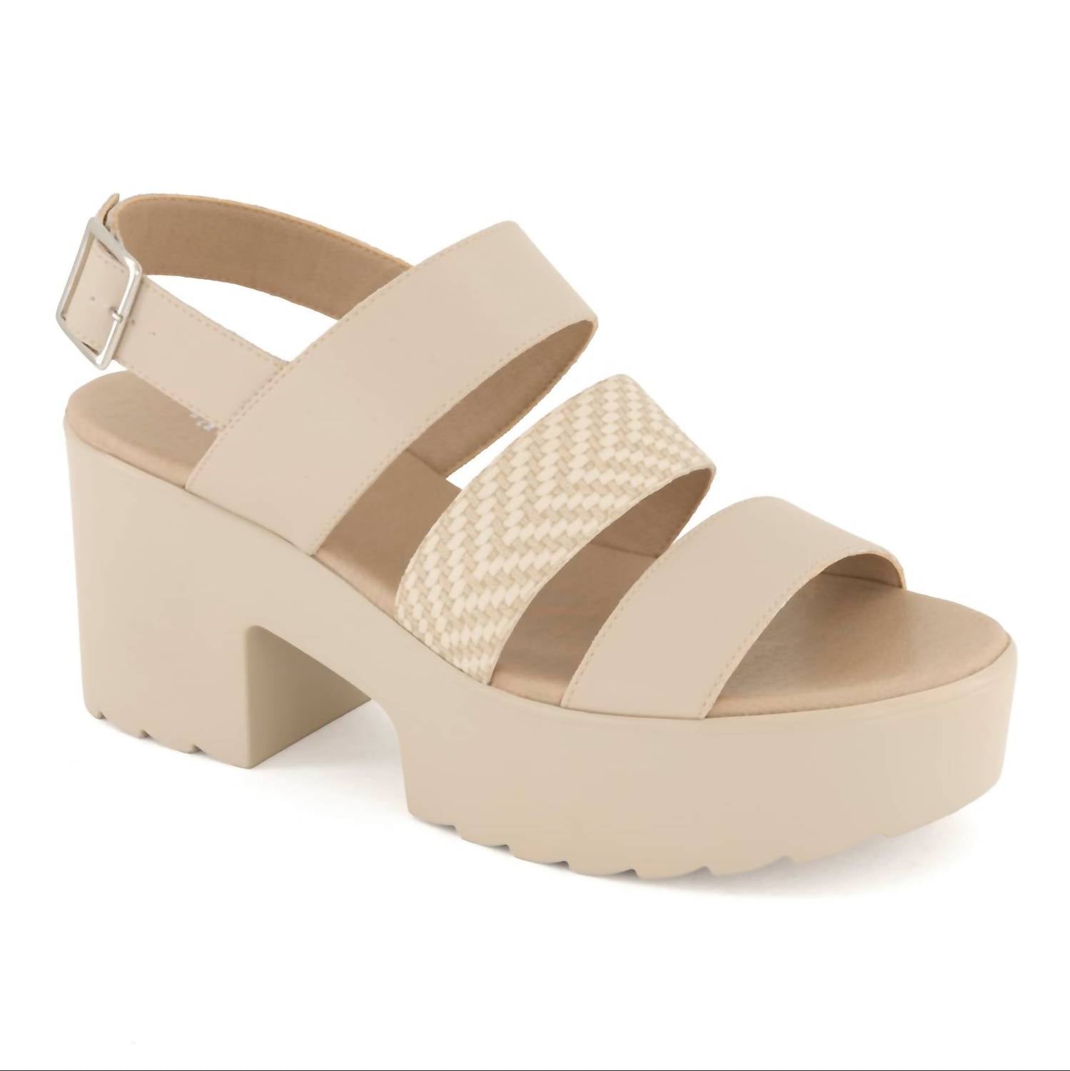 Andrea Women's Chunky Heeled Sandal in beige - women's sandal
