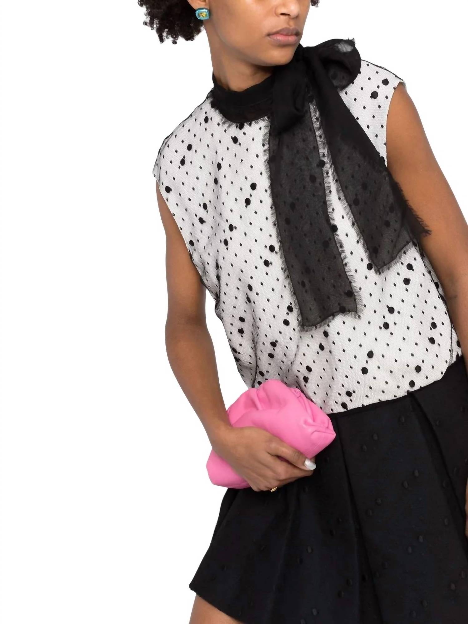 Valentino - Pussy-bow Polka Dot Mini Dress