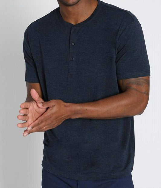 Jachs New York - Stretch Poly Viscose Short Sleeve Henley Tee