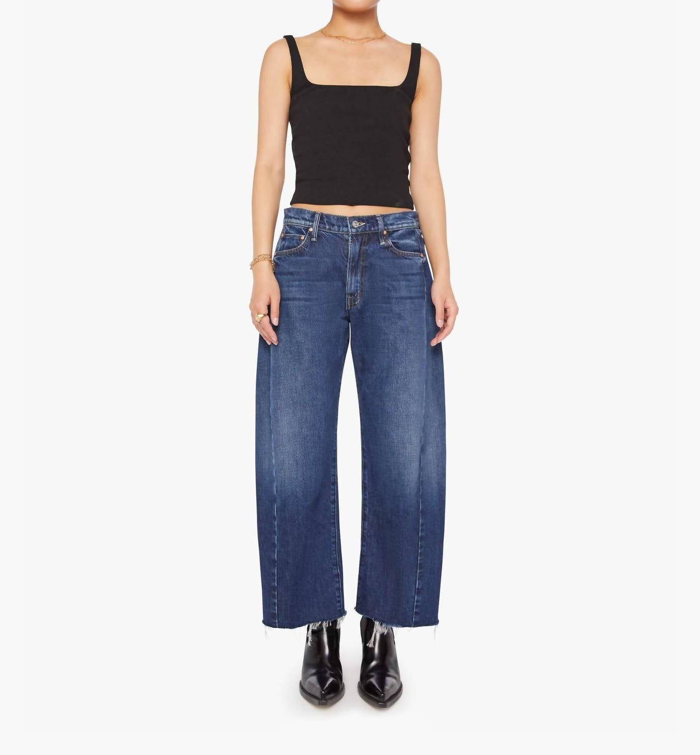 Mother - Lil Mid Rise Full Pipe Flood Fray Jeans