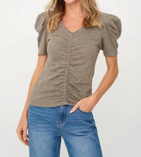 Six/Fifty - Camilla Short Sleeve Ruched Tee