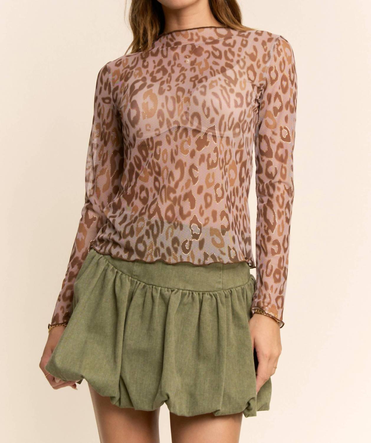 Davi & Dani - Metallic Sheer Mesh Top