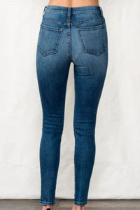 sneak peek Women's Mid Rise Skinny Jean in blue - women's jeans - detail view
