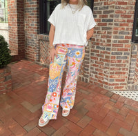 Anniewear - Summer Patchwork Wide Leg Jeans