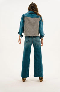 ASKK NY Mercer High Rise Wide Leg Jean in gunnison - women's jeans - detail view